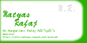 matyas rafaj business card